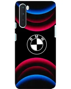 Чехол для OnePlus Nord с картинкой «Логотип BMW и неоновые дуги»