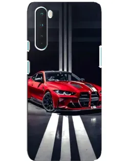 Чехол для OnePlus Nord с картинкой «Красная BMW на дороге»