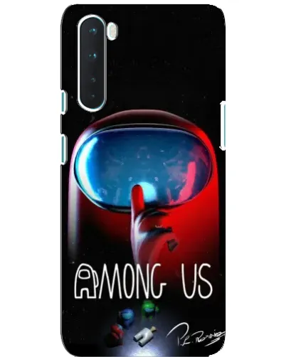 Чехол для OnePlus Nord с картинкой «Красный импостер — макро»
