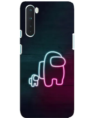 Чехол для OnePlus Nord с картинкой «Among Us неон-арт»