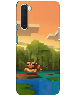 Чохол для OnePlus Nord з картинкою «Майнкрафт захід сонця»