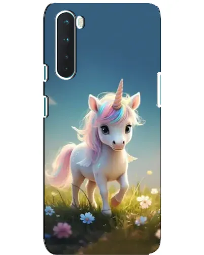 Чехол для OnePlus Nord с картинкой «Единорог на поляне»