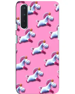 Чехол для OnePlus Nord с картинкой «Единороги на розовом»