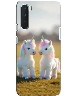 Чехол для OnePlus Nord с картинкой «Пара единорогов»