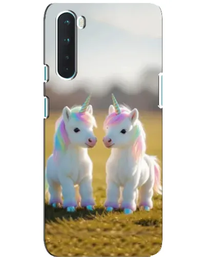 Чехол для OnePlus Nord с картинкой «Пара единорогов»
