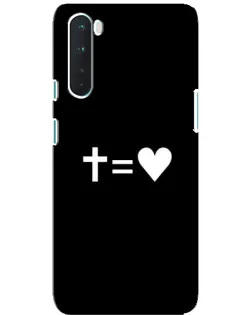 Чехол для OnePlus Nord с картинкой «Крест и Сердце»