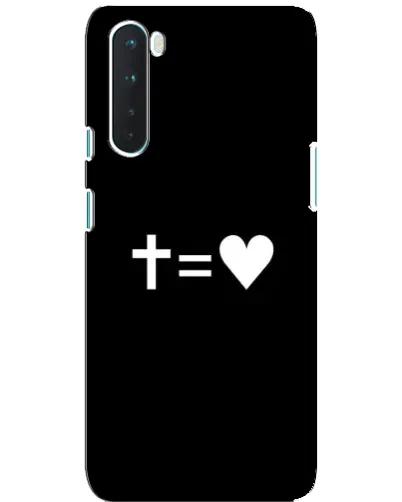Чехол для OnePlus Nord с картинкой «Крест и Сердце»