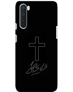 Чехол для OnePlus Nord с картинкой «Графический крест Jesus»