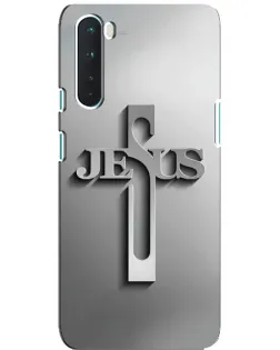 Чехол для OnePlus Nord с картинкой «Металлический крест Jesus»