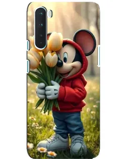 Чехол для OnePlus Nord с картинкой «Микки с тюльпанами»