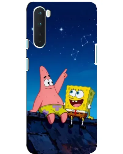Чехол для OnePlus Nord с картинкой «Губка Боб и Патрик ночью»