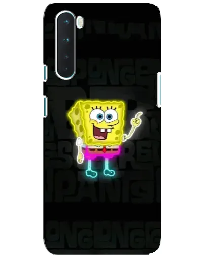 Чехол для OnePlus Nord с картинкой «Неоновый Губка Боб»