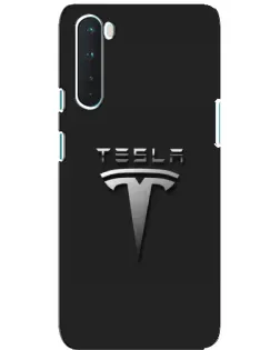 Чехол для OnePlus Nord с картинкой «Стальной логотип Tesla»