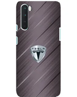 Чехол для OnePlus Nord с картинкой «Металлическая текстура Tesla»