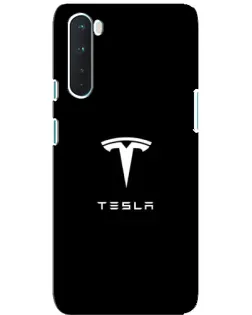 Чехол для OnePlus Nord с картинкой «Tesla White Logo»