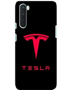 Чехол для OnePlus Nord с картинкой «Tesla Red Logo»