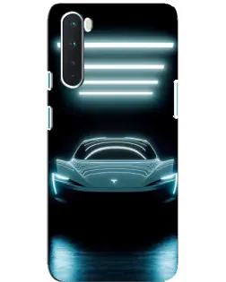 Чехол для OnePlus Nord с картинкой «Tesla в неоне»