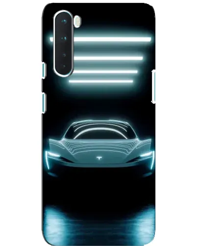 Чехол для OnePlus Nord с картинкой «Tesla в неоне» Чехол для OnePlus Nord с картинкой «Tesla в неоне»