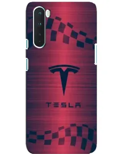 Чехол для OnePlus Nord с картинкой «Тесла красный карбон»