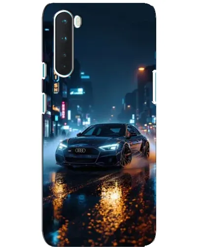 Чехол для OnePlus Nord с картинкой «Ночной город и Audi»