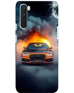 Чехол для OnePlus Nord с картинкой «Audi в огненном дыму»