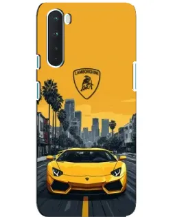 Чехол для OnePlus Nord с картинкой «Желтый Lamborghini город»