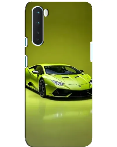 Чехол для OnePlus Nord с картинкой «Салатовый Lamborghini Huracan»