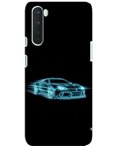 Чехол для OnePlus Nord с картинкой «Неоновый контур Lamborghini»