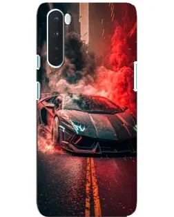 Чехол для OnePlus Nord с картинкой «Lamborghini красный дым»