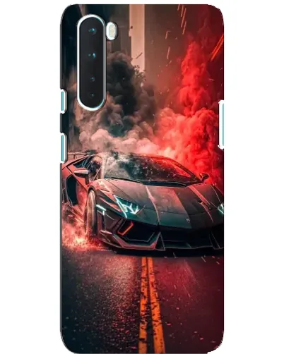 Чехол для OnePlus Nord с картинкой «Lamborghini красный дым»
