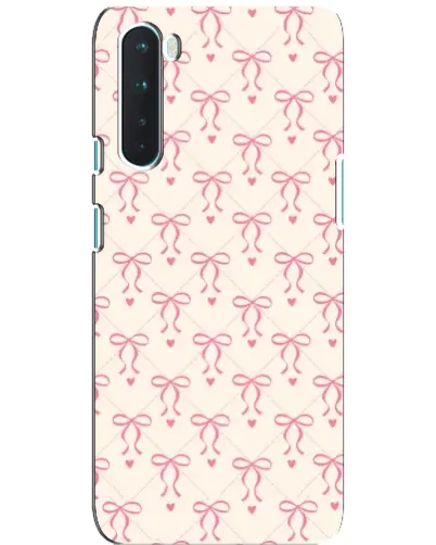 Чехол для OnePlus Nord с картинкой «Розовые бантики Coquette»