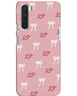 Чехол для OnePlus Nord с картинкой «Сердца и банты»