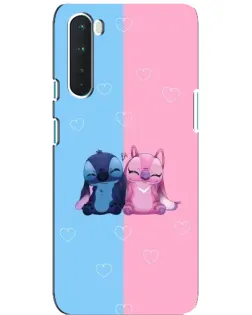 Чехол для OnePlus Nord с картинкой «Stitch и Angel Love»