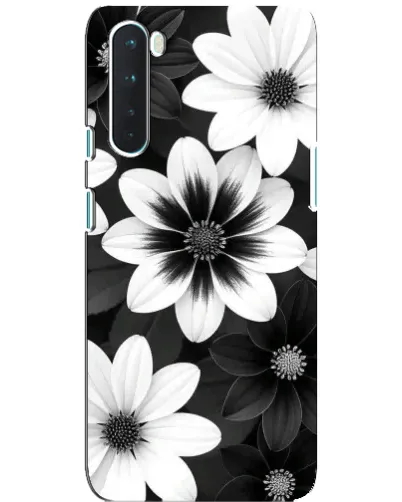 Чехол для OnePlus Nord с картинкой «Монохромные астры»