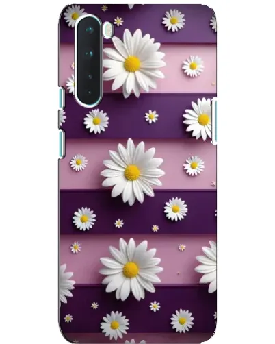 Чехол для OnePlus Nord с картинкой «Ромашки на фиолетовом»