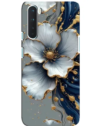 Чехол для OnePlus Nord с картинкой «Белый цветок и золотой флюид» Чехол для OnePlus Nord с картинкой «Белый цветок и золотой флюид»