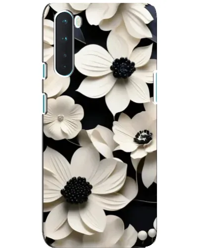 Чехол для OnePlus Nord с картинкой «Объемные белые цветы»