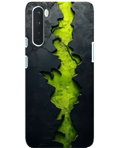 Чехол для OnePlus Nord с картинкой «Салатовый разлом скалы»