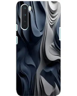 Чехол для OnePlus Nord с картинкой «Объемные синие складки»