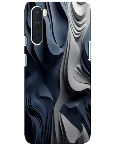 Чехол для OnePlus Nord с картинкой «Объемные синие складки»