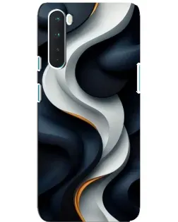 Чехол для OnePlus Nord с картинкой «Объемные черно-белые ленты»