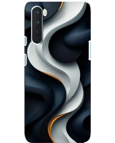 Чехол для OnePlus Nord с картинкой «Объемные черно-белые ленты»