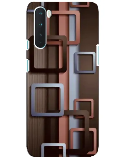 Чехол для OnePlus Nord с картинкой «Коричневые объемные квадраты»