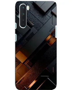 Чехол для OnePlus Nord с картинкой «Черные геометрические блоки»