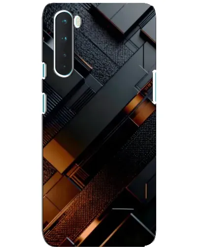 Чехол для OnePlus Nord с картинкой «Черные геометрические блоки»