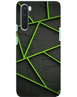Чехол для OnePlus Nord с картинкой «Зеленые геометрические линии»