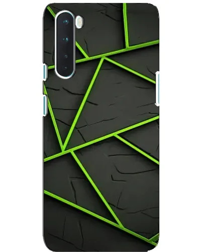 Чехол для OnePlus Nord с картинкой «Зеленые геометрические линии»