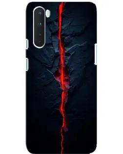 Чехол для OnePlus Nord с картинкой «Kрасная лавовая трещина»