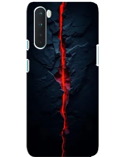 Чехол для OnePlus Nord с картинкой «Kрасная лавовая трещина»