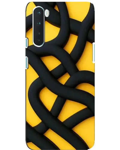 Чехол для OnePlus Nord с картинкой «Черное желтое переплетение»